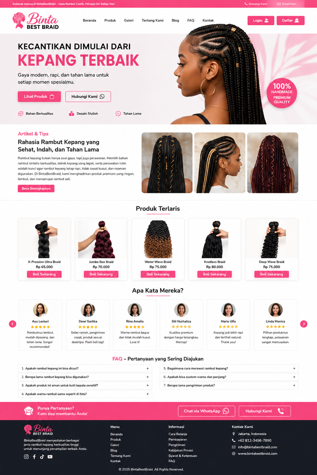 Model kepang rambut BintaBestBraid